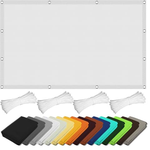 Sun Canopy Awning 2.5 x 6 m Polyester UV Block Made to Measure Pergola Covers Shade Netting with Mounting Ropes for Patios Roofs Yard, White