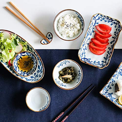 Platos de cerámica esmaltada de Estilo japonés Vintage, Cuencos, vajilla de Porcelana, Platos de Sushi, Platos de Ensalada, Platos de Cocina.
