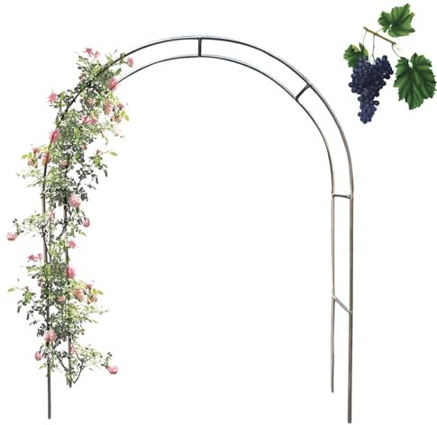 Rosenbogen Rankhilfe Gartenbogen, Stabil Metall Rankbogen Rosenhilfe, Gartenbogen Aus Edelstahl, Rosen Torbogen, Rankgitter Spalier Für Rosen, Efeu, Clematis, Kletterpflanzen(2x2.4m)