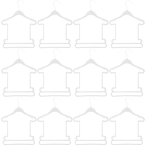 Holibanna 12 Piezas Perchas De PláStico para Bebé Antideslizantes para Ropa De NiñOs PequeñOs Y Conjuntos Ideal para Secado Y Almacenamiento En Armario 14.17X10.62 Pulgadas
