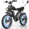 Q20 Pro Electric Bike for Adults, Electric Bicycle Dual Motors 90Nm, 290km Range, 52V 40Ah Removable Battery, E Bike 7 Speed, 20 Electric Mountain Bike, Dual Suspension, Dual Disc