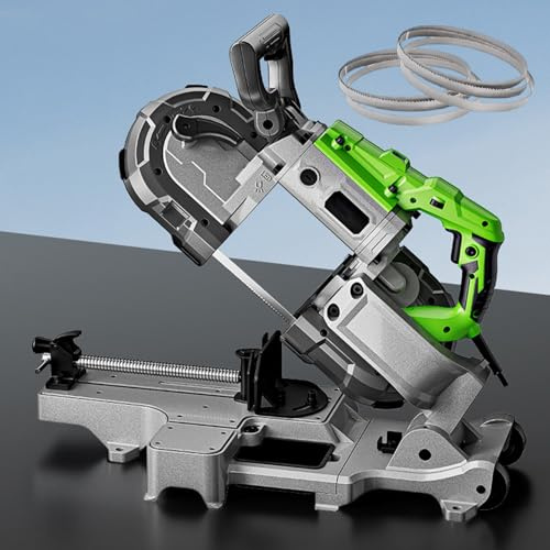 Portable Band Saw for Metal Cutting with LED Light, Multiple Blades Included for Versatile Use