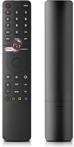 XMRM-19 Télécommande Vocale Compatible avec MI P1 Q1 Series Smart TV Série L32M6-6AEU L43M6-6AEU L50M6-6AEU L55M6-6ESG L55M6-6AEU L75M6-ESG, avec 2 Boutons Chauds