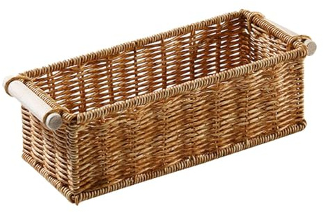 QUILSTM Efficient Long Narrow Hand Towel Storage Basket Compelling Wicker Baskets Must Have Organizer For Home Usage Rattan Bathroom Vanity Trays Toilet Tank Baskets, S