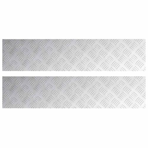 GeenYuu Treppe Tritt Rechtwinklig 2 Stück Silber 90 x 20 cm Aluminium Riffelblech Treppenstufen für Innen Außen mit Antirutsch Sicherheit und Langlebiger Schutz für Flur Diele Keller