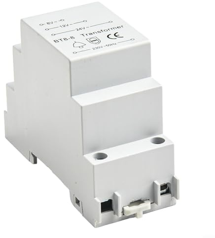 ZiStarlilife BT8-8 Doorbell Transformer, 230V AC To 8V/12V/24V AC, 8VA Low Voltage Power Supply For Wired Chimes, Compact Epoxy Resin Design With 35Mm DIN Rail Mount For