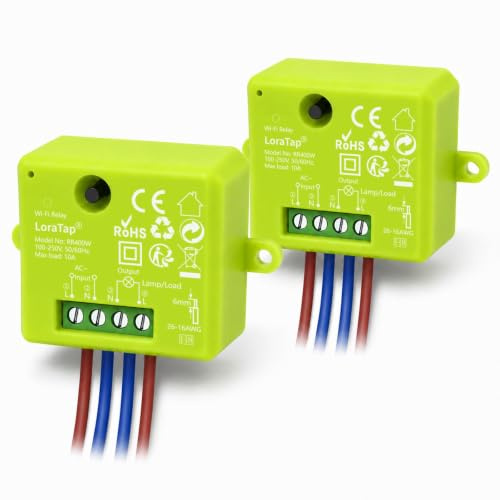 LoraTap 5GHz-WLAN-Schalter 2er-Pack: stabiles Netz schnellere Verbindung | Keine WiFi-Bandtrennung – Stimme App Timer Gruppen – 230V AC Steuerung – Smart-Upgrade ohne Kabeländerungen