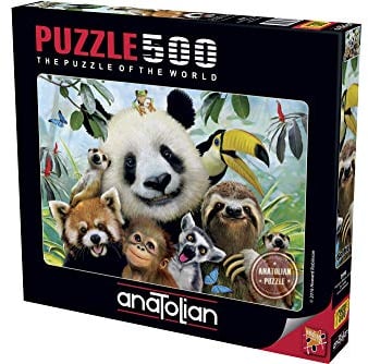 Anatolian 500 piece jigsaw puzzles - jigsaw puzzles for adults 500 pieces ZOO SELFIE is ideal as gifts for the whole family and the jigsaw 500 pieces for adults is made of ESKA BOARD