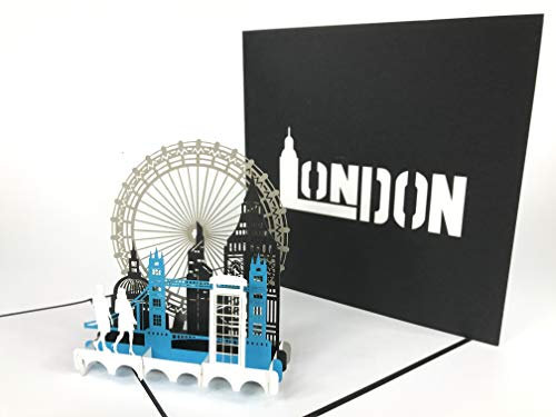 London City Pop-Up-Grußkarte zum Jahrestag, Baby, Happy Birthday, Ostern, Muttertag, Dankeschön, Valentinstag, Hochzeit, Kirigami, Papierhandwerk, Postkarten