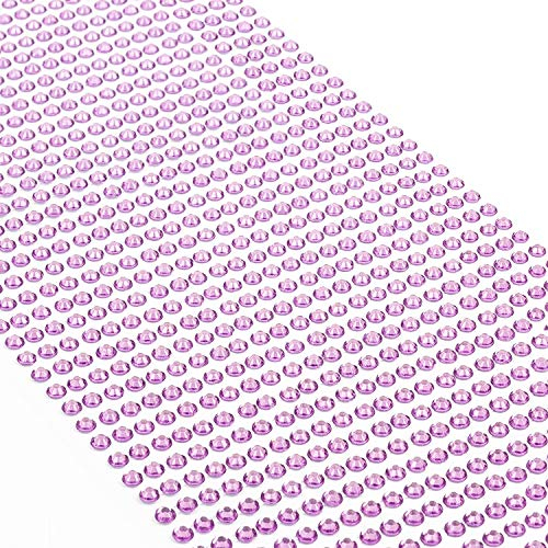 Movoja Lilane Strasssteine - runde Glitzersteine 1200 Stück 3 mm selbstklebend zum Verzieren und Basteln | Schmucksteine zum aufkleben | Steinchen Dekosteine Bastelsteine Lila