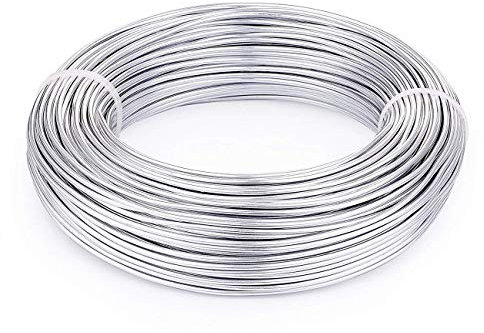 Aluminium Wire Rolls 10m Bendy Craft Silver Wire for Jewelry Making,DIY Sculpture,Modelling Making and Crafts(Sliver,Diameter-2.0mm)