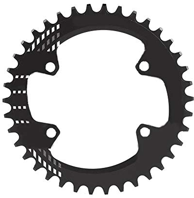 Keenso - Bandeja de bicicleta, anillos de cadena de bicicleta, aleación de aluminio, 32/34/36/38T BCD 96MM para manivelas de bicicleta (38T-Negro)