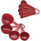 KitchenAid Universal Easy to Read Measuring Cup and Spoon Set with Soft Grip Handle for Maximum Control, Hang Hole and Nesting for Easy Storage, Dishwasher Safe, 9 Piece, Empire Red