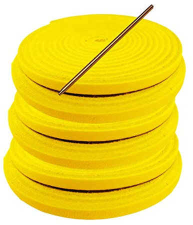TOFL Softball- und Baseball-Handschuh-Spitzen-Kit | Handschuh--Set | 6 Leder-Schnürsenkel mit Schnürnadel für Fanghandschuhe | Gelb