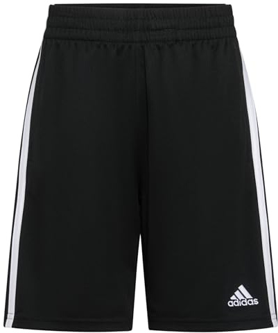 adidas Boys Classic 3-Stripes Shorts (Black, Large)