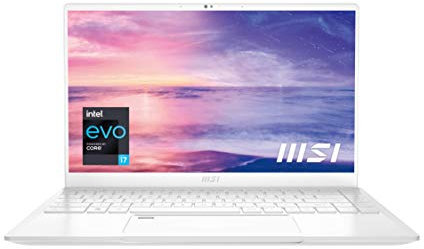 MSI Prestige 14 EVO Professional Laptop: 14 FHD Ultra-Thin Bezel Display, Intel Core i7-1185G7, Intel Iris Xe, 16GB RAM, 512GB NVMe SSD, Thunderbolt 4, Win10 Home, Intel EVO, Pure White (A11M-289)