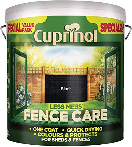 Cuprinol 2 x Less Mess Fence Care Black 6 Litre, 6l