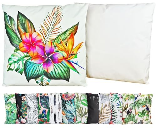 JACK Outdoor Motiv Kissen 45x45cm Lounge Dekokissen inkl. Füllung Wasserabweisend Sitzkissen Garten Stuhl, Farbe:Tropical Dream