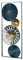 3D Wandbild H60cm Ringe Metall Blau Schwarz Gold Deko Wandkunst Design Metallbild Teller Wanddeko