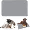 Tapis Gamelle Chien, Tapis d’Alimentation pour Chat en Silicone aux Normes FDA, Imperméable et Antidérapant, Gris, 48 X 30 cm