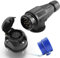 AGRISHOP Enchufe de Remolque 13 Pines y Zócalo de Remolque 13pines con Sello de Goma Iimpermeable y Soporte para Enchufe de Remolque, Enchufe y Zócalo de Remolque para Autos RV Portabicicletas