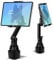 Cup Holder Car Tablet Mount for Truck, 360° Adjustable 15 Long 2-Arm Stand Holder for iPad Pro 12.9/11/10.5/9.7/Air/Mini 6/5/4, Samsung Galaxy Tab/Z Fold 4/3, iPhone 15/14/Pro, 4.7-12.9 Tab &Phone