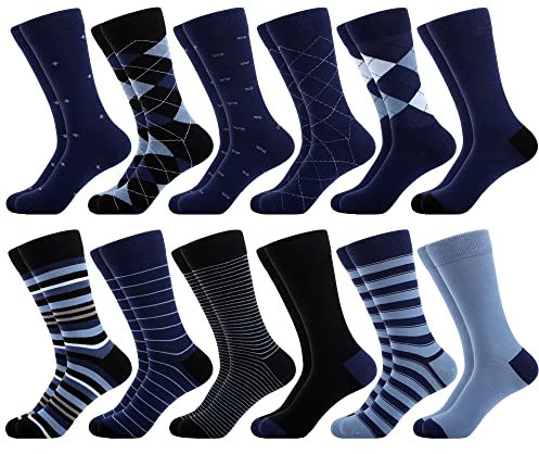 WeciBor Sans Coutures Chaussettes en Coton Peigné Pour Hommes 12 Paires, Taille 43-46