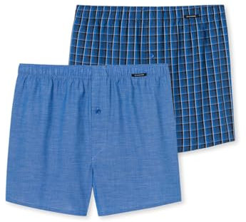 Schiesser Herren 2 Pack Boxershorts Baumwolle Web Multipack - Webboxer, royal_180500, 5/ M