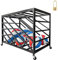 VORVIL Lockable Storage Ball Cart, Ball Locker with Wheels, Rolling Sports Ball Storage Cart for School Gym Equipment, Heavy Duty Indoor Outdoor Ball Locker Cage – Fits 30 Footballs