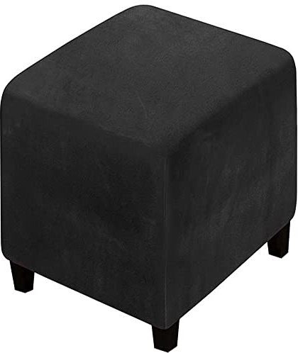 Housse de Pouf Ottomane Carré/Rectangulaire 35x35/40x40/60x60/100x100 Extensible, xxl Housses de Repose-Pieds en Jacquard Doux pour protéger Le Repose-Pieds, Housse de Pouf avec Fond élastique ( Color