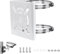 E-Horde Universal Vertical Pole Mount Bracket for CCTV Security Camera, PTZ Dome Pole Wall Mounting Loop Bracket,Solid Metal Mounting Corner Bracket with 200mm Loops (1, White)