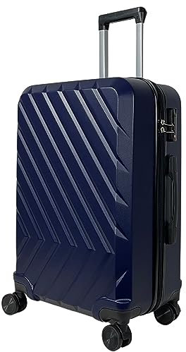 MY TRAVEL BAG Hartschalen-Koffer Trolley Reisekoffer (Handgepäck-Mittel-Groß-Set) 4 Doppel-Rollen (Großer Koffer (75cm), Blau)