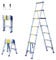 Scala telescopica a 7 gradini EXTENDACT6, Scala telescopica 2m+1.7m, Scala pieghevole telescopica, Altezza massima di lavoro 3,5m, Garanzia 5 anni, Hostrom