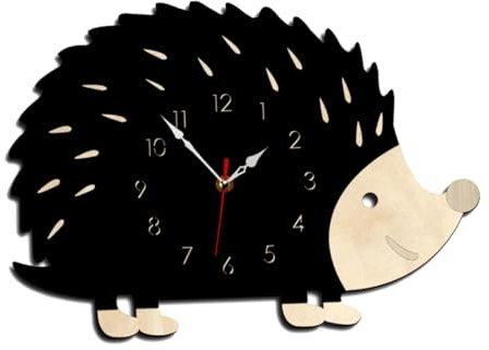 kinderzimmerdeko kids room decoration living room decoration dekoration kinderzimmer wohnzimmerdeko Wanduhr stille Uhr Cartoon-Igel-Form-Uhr Haushalt schmücken Produkt Hölzern
