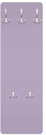 Bilderwelten Garderobe Unifarben 105cm x 34cm Einfarbig Violett Modern Garderobenhaken Garderobenpaneel Flurgarderobe Flur-Möbel Wandgarderobe Holz