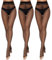 Yilanmy Lot de 3 paires de collants transparents 10D sans orteils pour femme, noir, Large