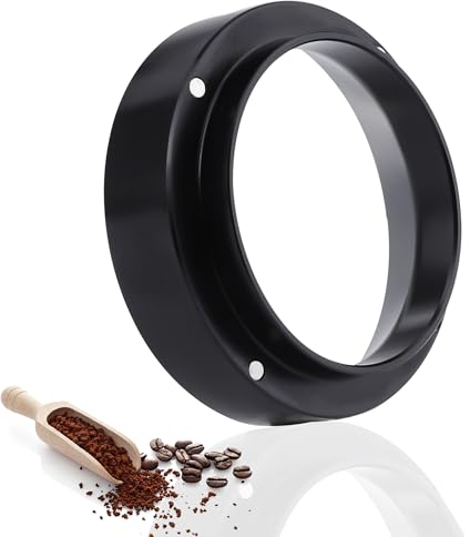 Roosea Dosing Funnel 51mm Espresso Dosing Funnel Dosing Ring with Magnetic Espresso Funnel 51mm Coffee Funnel Aluminum Coffee Dosing Ring Replacement Espresso Dosing Funnel 51mm for Portafilter