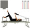 WINDFOOT Pilates Reformer-Workout-Maschine, bis zu 136 kg Gewichtskapazität, Pilates-Übungsgerät mit Sprungbrett, 4 x 66 kg Federn und 5 Widerstandsschnüre, Gelb - 6,8 kg, Blau - 9 kg, Rot - 11,8 kg