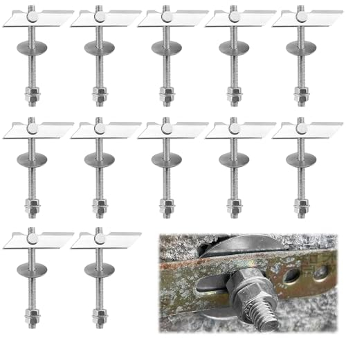 HIULLEN 12pcs Tacos De Palanca De Alta Resistencia, Tornillo De Palanca Y Tuerca De Mariposa M8 X 100 Mm, Juego De Tornillos Para Paneles De Yeso, Tacos Para Colgar Objetos Pesados En Yeso