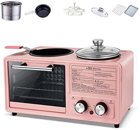 Elektrischer 4-in-1-Frühstückszubereiter, Multifunktionaler Frühstückszubereiter Mit Pfannen-Dampfgarer Und Pfanne Zum Zubereiten Von Bratpfannen, Sandwiches, Kuchen, Steaks