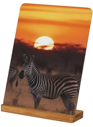 EgoMed Afrika Sonnenuntergang Zebra Druck, Metall-Fotorahmen, benutzerdefinierte Bilderrahmen Tisch Schreibtisch Bild Display Bilderrahmen Set, 7 in