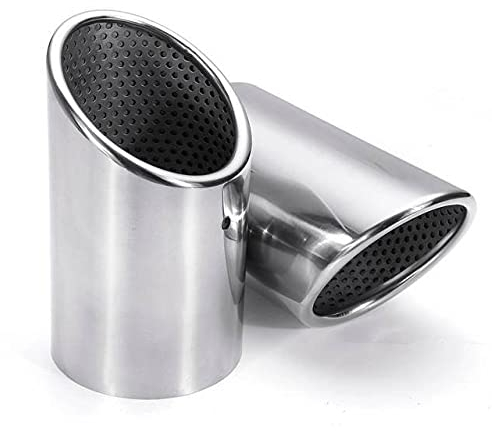 Auspuffblende,Auspuff Endrohr Paar-Auto-hintere Auspuff-Schalldämpfer-Endrohrspitze 7,6 cm Durchmesser Edelstahl-Fit für Q5 A1 A3 A5 A4 B8(Chrome)