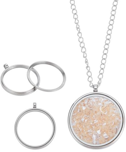UNICRAFTALE 2 Stück Memory Medaillon Anhänger 39mm Edelstahl Leerzeichen Flach Rund Schwimmende Medaillon Charms Für Halsketten Mit Glas Foto Charms Für Die Schmuckherstellung