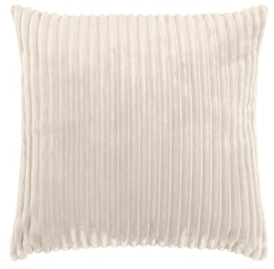 Quantum Interior by Maxland Wohn- Kuschelkissen, Fellkissen in Kord-Design, Dekokissen, superweiches Luxus Kissen, Sofakissen versch. Größen, Fellimitat (Offwhite, 50x50)