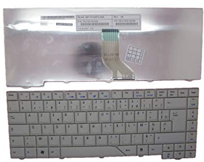 Clavier d'ordinateur Portable pour Acer 5220 5230 5520G 5530G 5710 5710G 5710Z 5710ZG 5715Z 5720 5720G 5720Z 5720ZG Gris-Blanc France FR Neuf