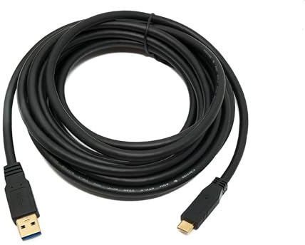 SYSTEM-S USB 3.1 Kabel 5 m Typ C Stecker zu 3.0 A Stecker Adapter 5 Gbit/s 100W in Schwarz