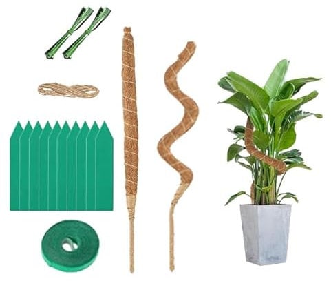 2 Pcs Bendable Monstera Moss Pole for Monstera, Plant Supports Stakes and Supports for Indoor Plants, 25.2 Coco Coir Moss Pole for Climbing Creeper Plants