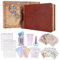 Unser Abenteuer Buch Scrapbook Fotoalbum, 30 x 19cm 80 Seiten, Leder Hard Cover Reise Scrapbook mit Luxus DIY Zubehör Kit für Jubiläum, Hochzeit, Weihnachten, Valentinstag Geschenke etc