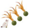 Générique 3pack A Chat Séchée, Boule De Plumes D'herb À Chat pour Chaton, Jouets À Mâcher pour Chaton en Toute Sécurité Et en Bonne Santé