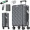 KESSER® Reisekoffer 120L Koffer ABS Hartschalenkoffer mit Zahlenschloss, Kofferwaage & Reisebrieftasche 360° Rollen | Rollkoffer für Business & Reise Trolley mit Teleskopstange & Tragegriff Charcoal